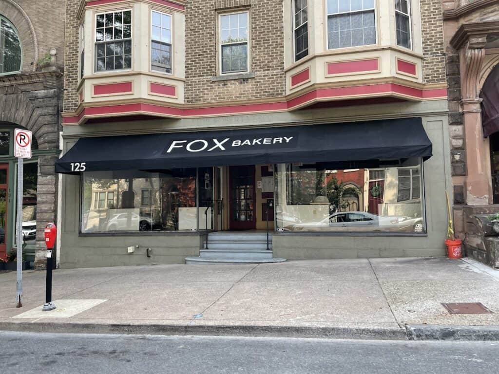 Fox Bakery storefront at 125 North Third Street in downtown Easton