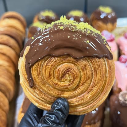 Chocolate-finished rolls at Fox Bakery